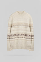Pull jacquard P-ALEX BLANC IVOIRE CHINE - 1
