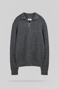Pull col camionneur zippé P-CLAYTON MELANGE BLACK - 1
