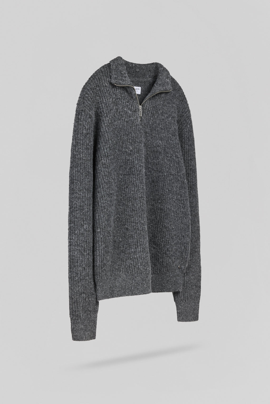 Pull col camionneur zippé P-CLAYTON MELANGE BLACK - 2