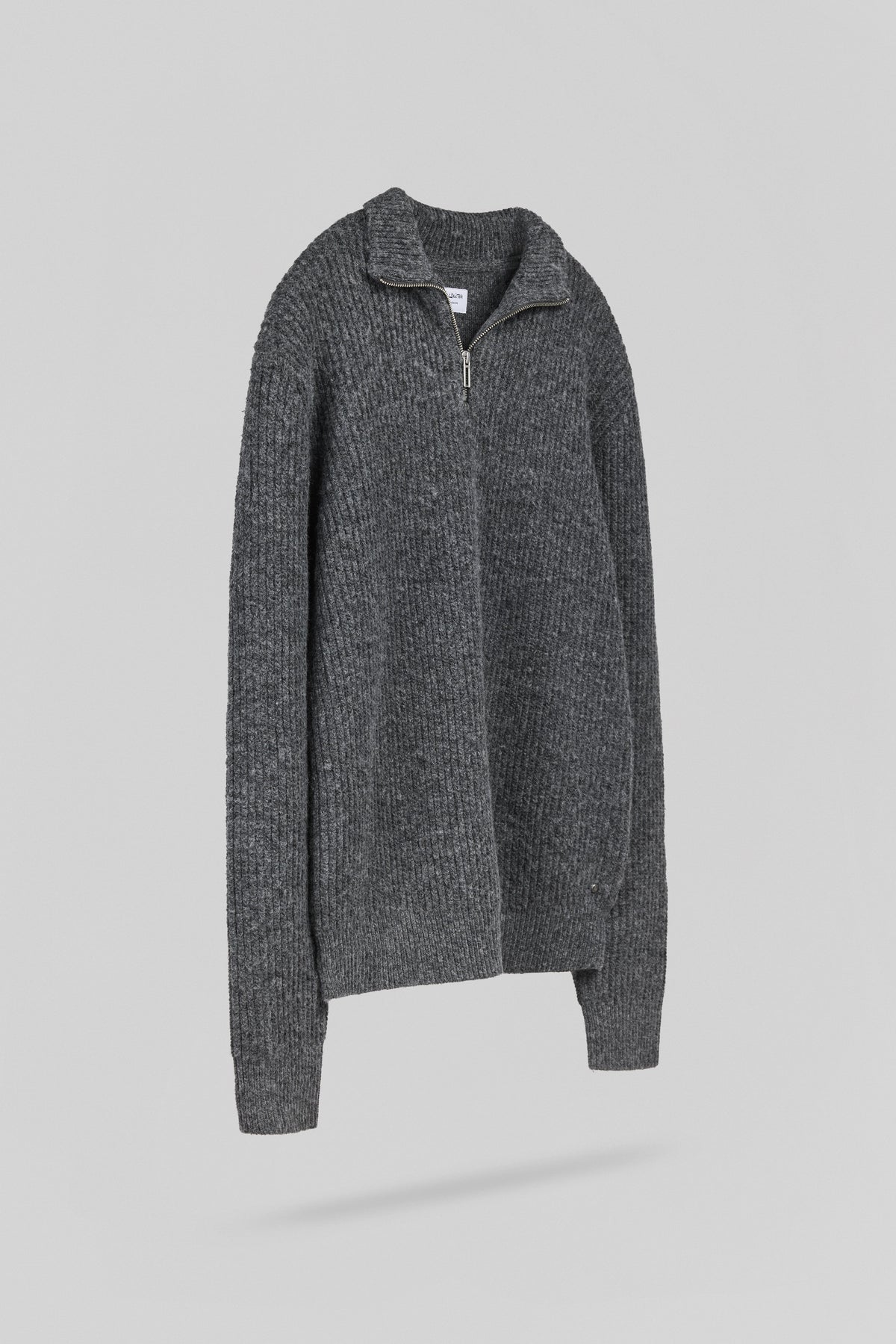 Pull col camionneur zippé P-CLAYTON MELANGE BLACK - 2