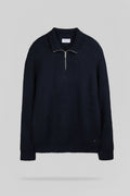 Pull col camionneur zippé P-CLAYTON DARK NAVY - 1