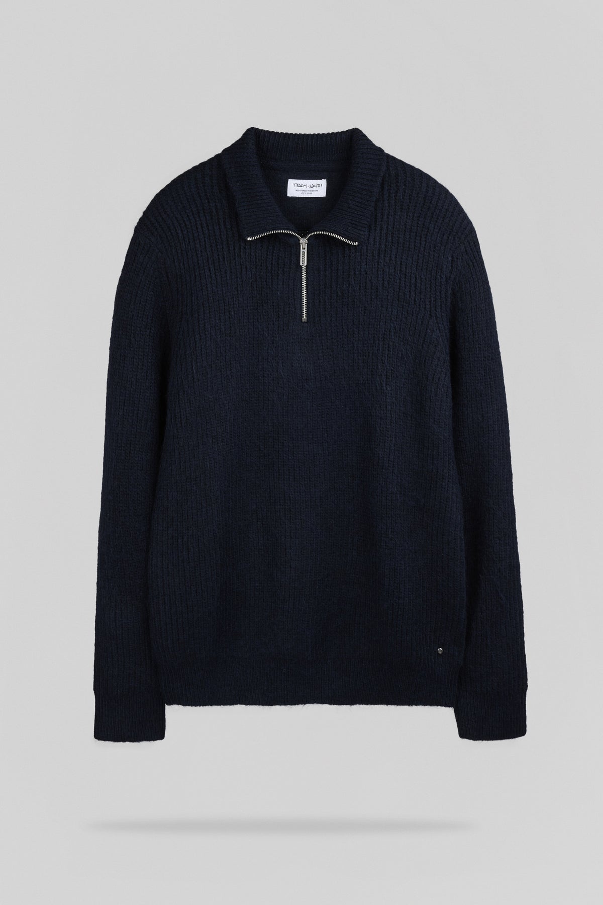 Pull col camionneur zippé P-CLAYTON DARK NAVY - 1