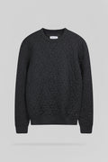 Pull en maille jacquard P-MARVIN MELANGE BLACK - 1
