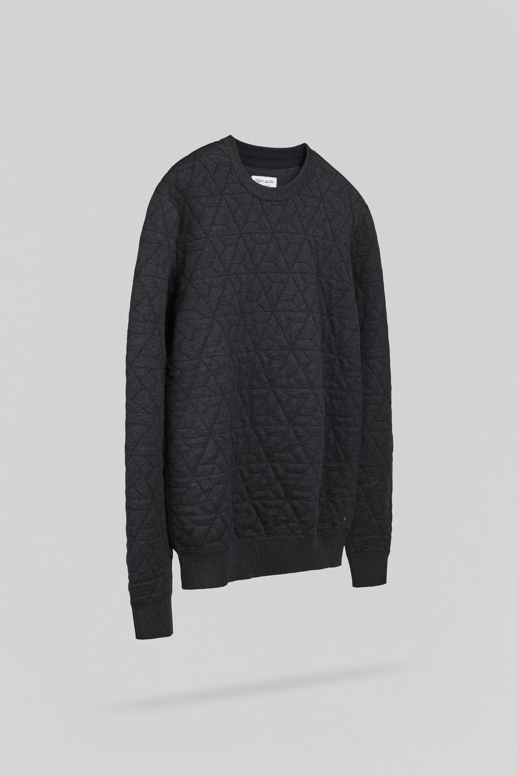 Pull en maille jacquard P-MARVIN MELANGE BLACK - 2