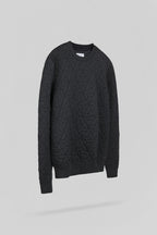 Pull en maille jacquard P-MARVIN MELANGE BLACK - 2