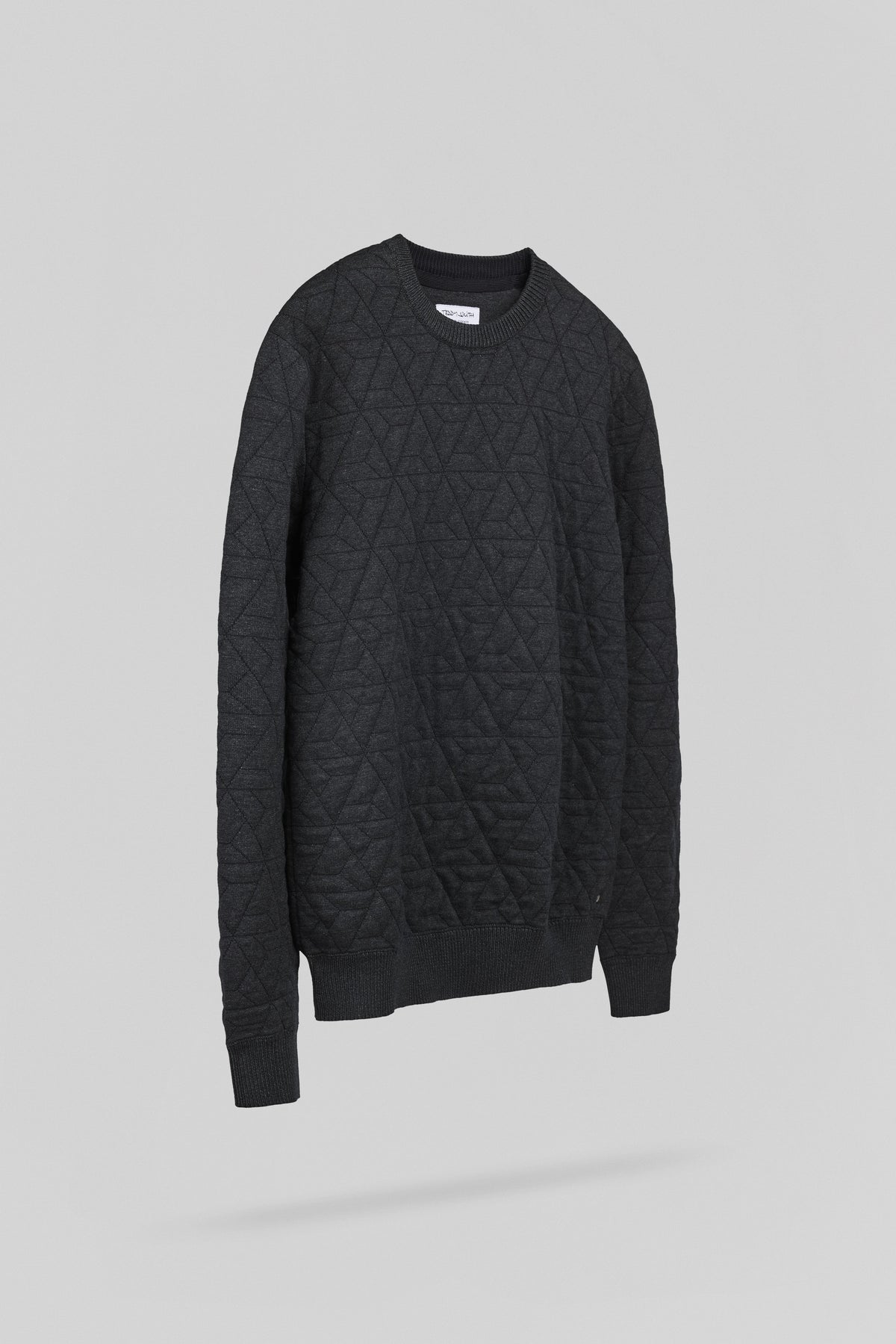 Pull en maille jacquard P-MARVIN MELANGE BLACK - 2