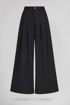 Pantalon wide leg P-MILEY NOIR - 1