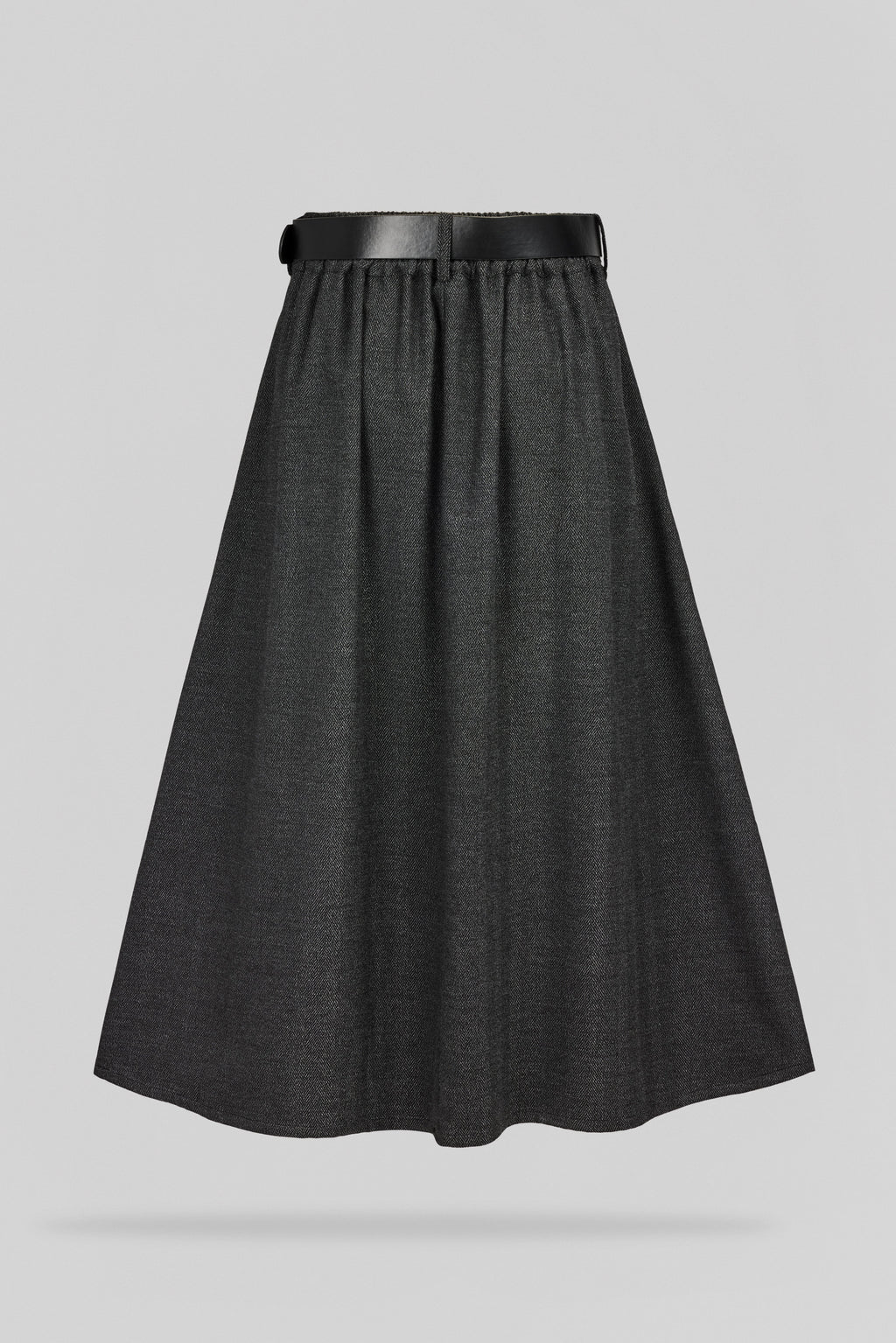 Jupe mi-longue évasée J-DIANA MELANGE BLACK - 2