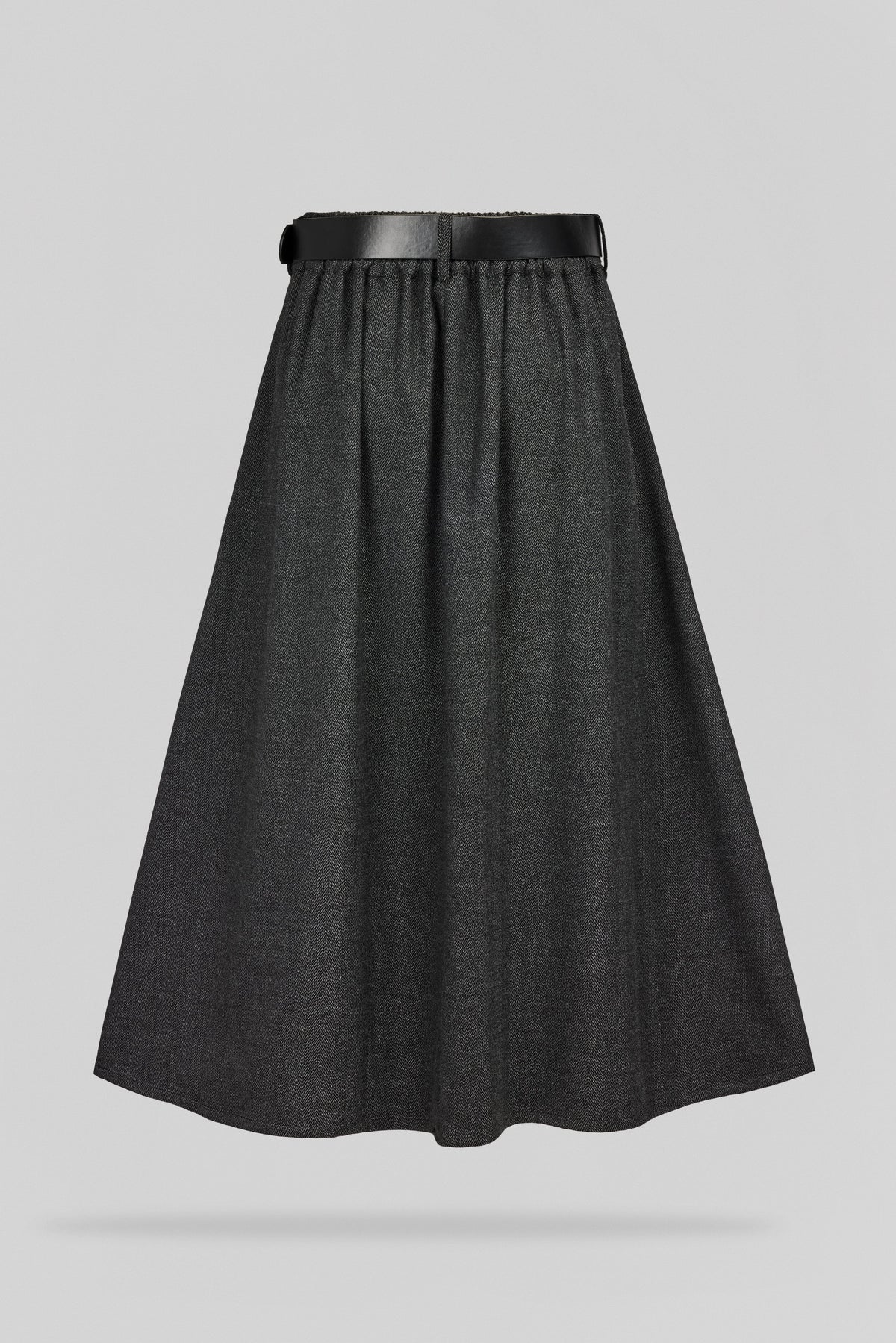 Jupe mi-longue évasée J-DIANA MELANGE BLACK - 2
