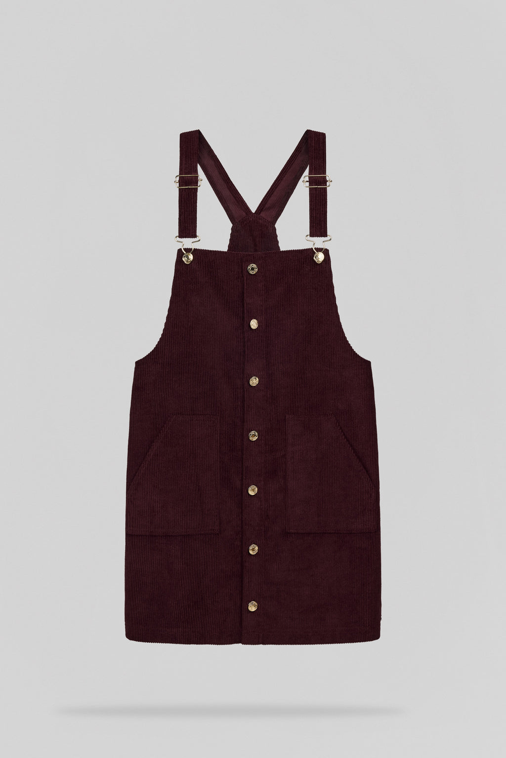 Robe salopette courte R-ROLLIE BORDEAUX FONCE - 1