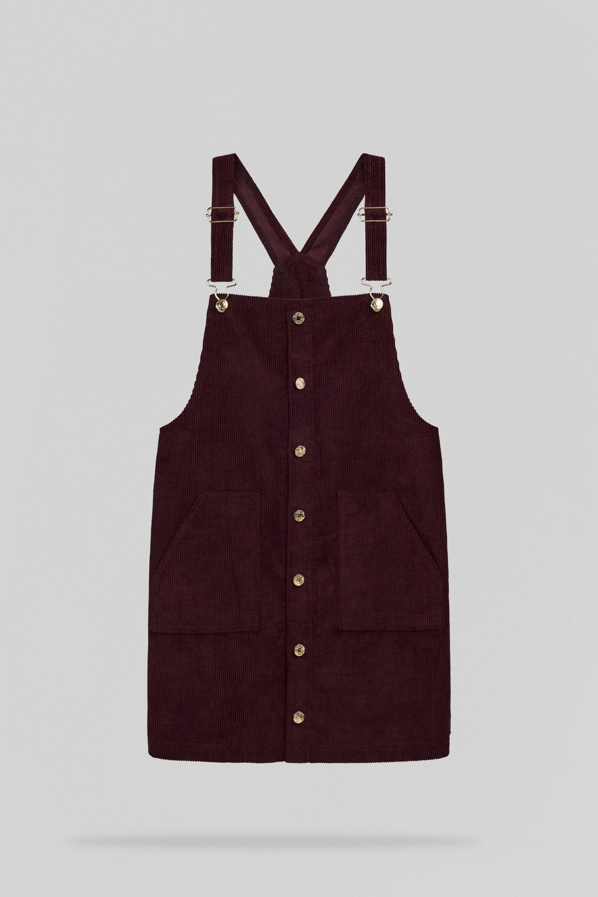 Robe salopette courte R-ROLLIE BORDEAUX FONCE - 1