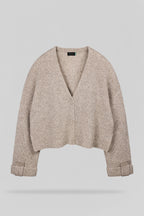 Gilet oversize col V G-AVA CHOCOLAT CHINE - 1