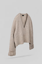 Gilet oversize col V G-AVA CHOCOLAT CHINE - 2