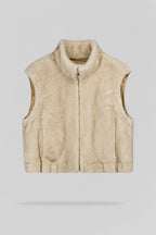 Gilet sans manches en fausse fourrure G-LOU WOLF BEIGE - 1