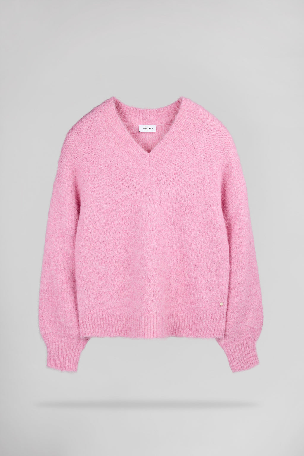 Pull oversize col V P-KEITH ROSE BONBON CHINE - 1