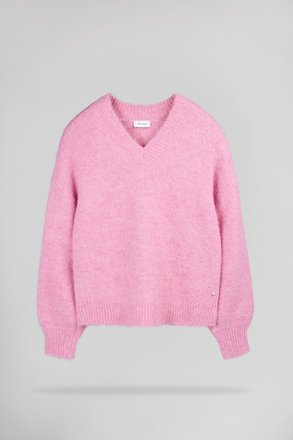 Pull oversize col V P-KEITH ROSE BONBON CHINE - 1