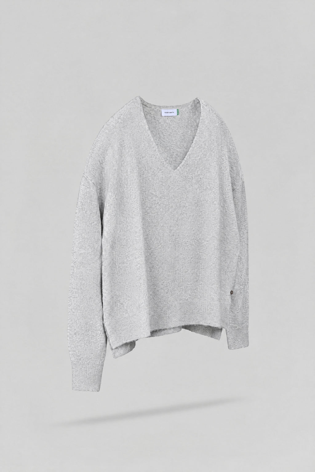 Pull ample col V P-BILLIE GRIS CHINE - 2