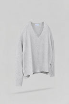 Pull ample col V P-BILLIE GRIS CHINE - 2
