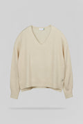 Pull ample col V P-BILLIE BEIGE CHINE - 1