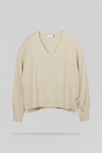 Pull ample col V P-BILLIE BEIGE CHINE - 1