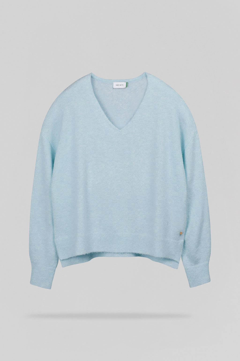Pull ample col V P-BILLIE BLEU CIEL CHINE - 1