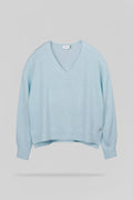 Pull ample col V P-BILLIE BLEU CIEL CHINE - 1