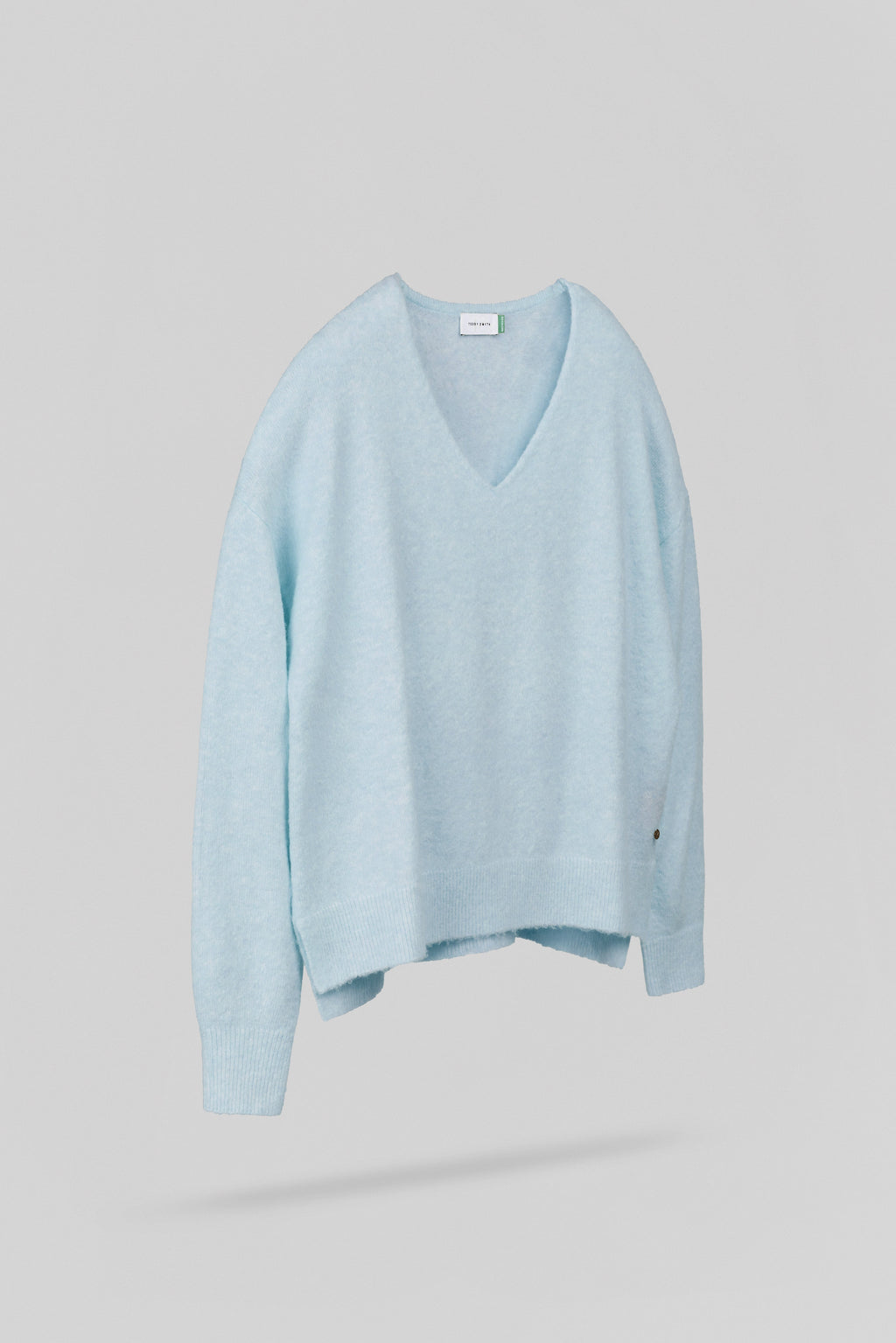 Pull ample col V P-BILLIE BLEU CIEL CHINE - 2
