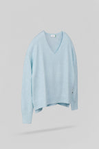 Pull ample col V P-BILLIE BLEU CIEL CHINE - 2