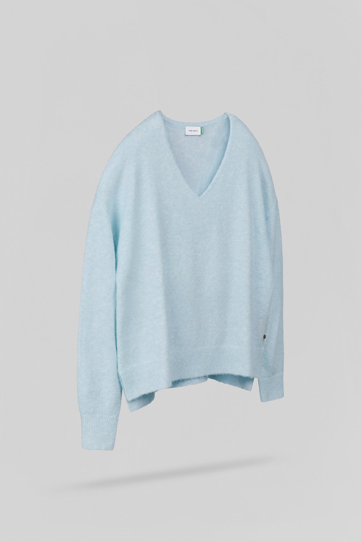 Pull ample col V P-BILLIE BLEU CIEL CHINE - 2