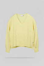 Pull ample col V P-BILLIE JAUNE CITRON CHINE - 1