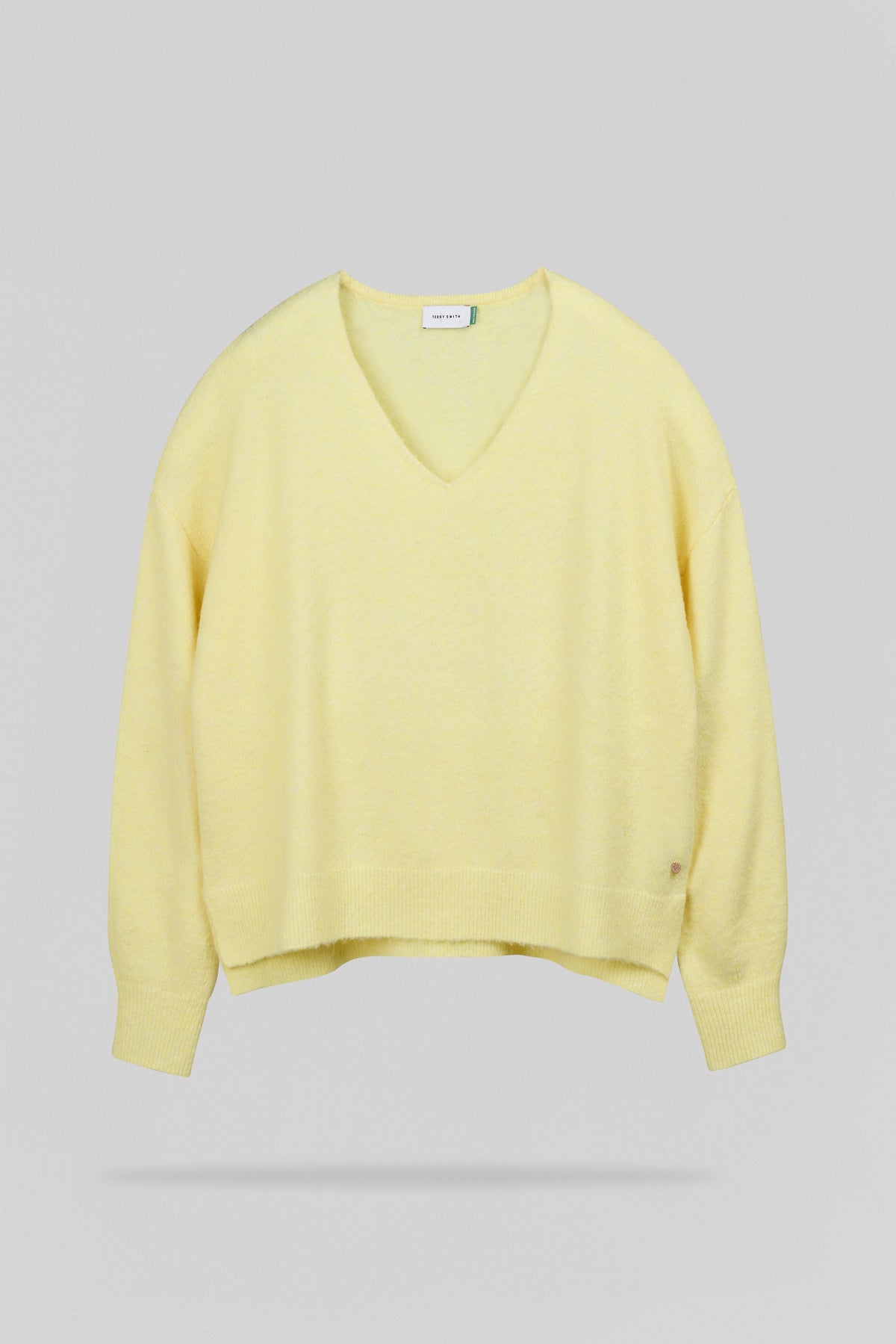 Pull ample col V P-BILLIE JAUNE CITRON CHINE - 1