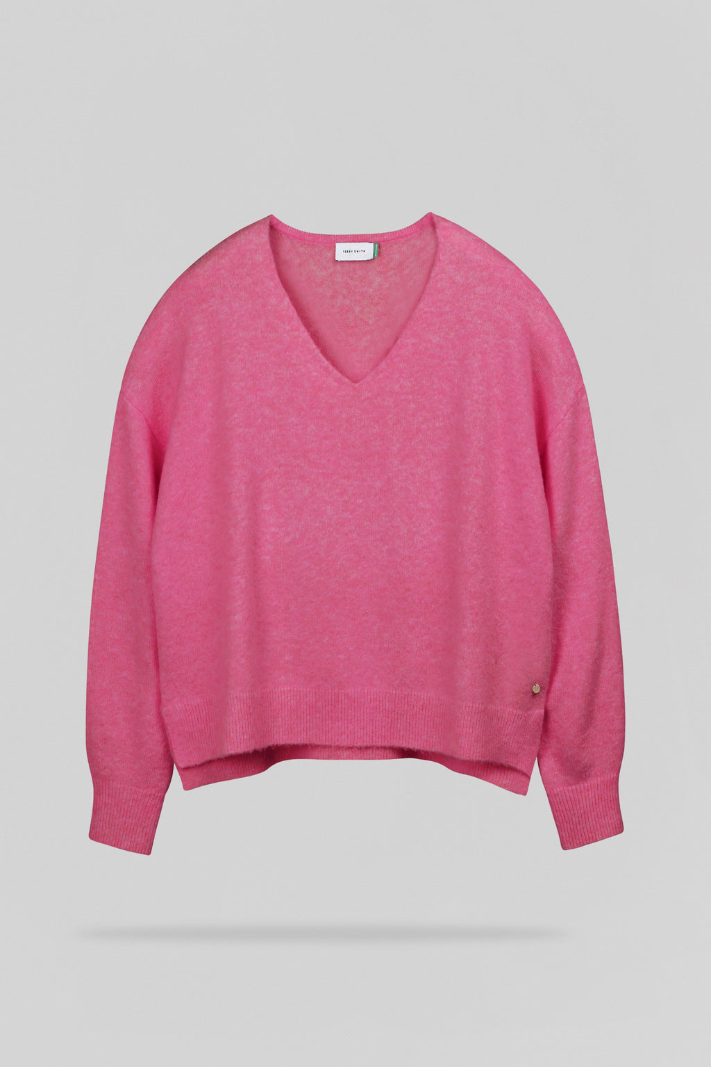 Pull ample col V P-BILLIE FUSHIA CHINE - 1