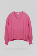 Pull ample col V P-BILLIE FUSHIA CHINE - 1