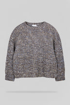 Pull oversize grosse maille P-CHLOE CHOCOLAT CHINE - 1