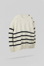 Pull oversize maille torsadée P-POLA BLANC IVOIRE CHINE - 2