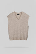 Pull sans manche col V P-MILO CHOCOLAT CHINE - 1