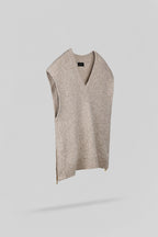 Pull sans manche col V P-MILO CHOCOLAT CHINE - 2