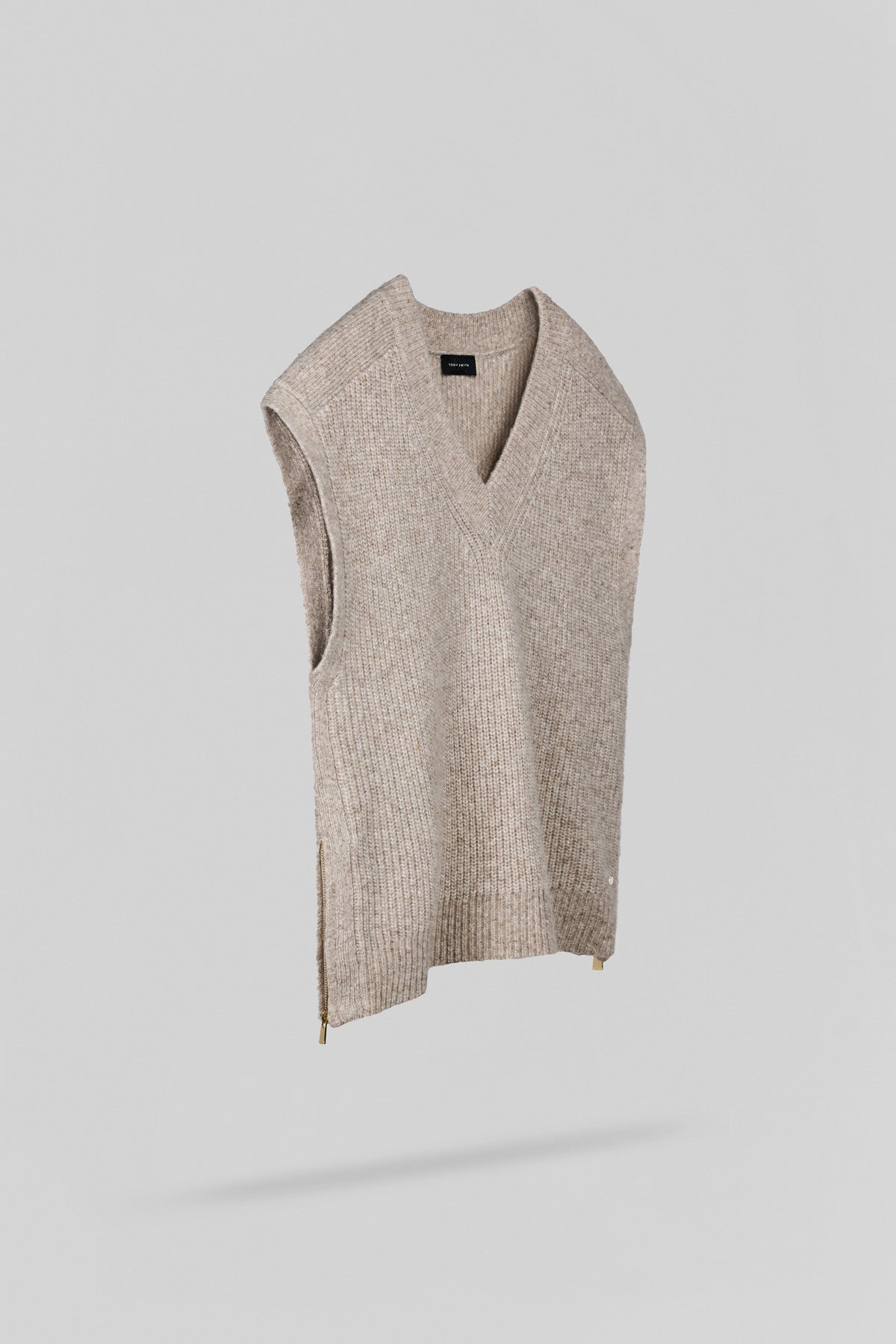 Pull sans manche col V P-MILO CHOCOLAT CHINE - 2
