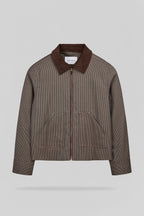 Blouson micro carreaux B-KARO WOLF BEIGE - 1