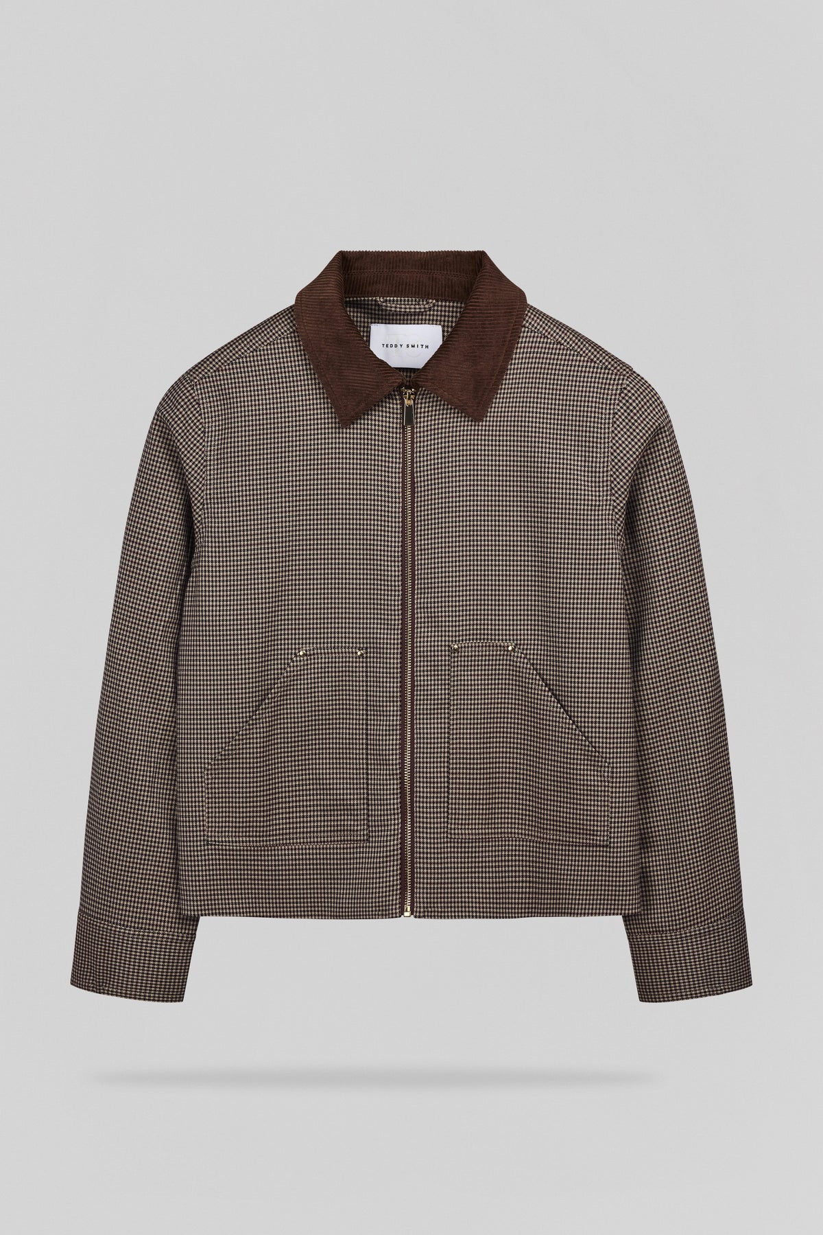 Blouson micro carreaux B-KARO WOLF BEIGE - 1