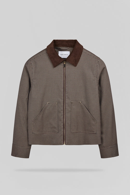 Blouson micro carreaux B-KARO WOLF BEIGE - 1