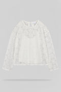 Top en tulle brodé T-MAËL ML MIDDLE WHITE - 1