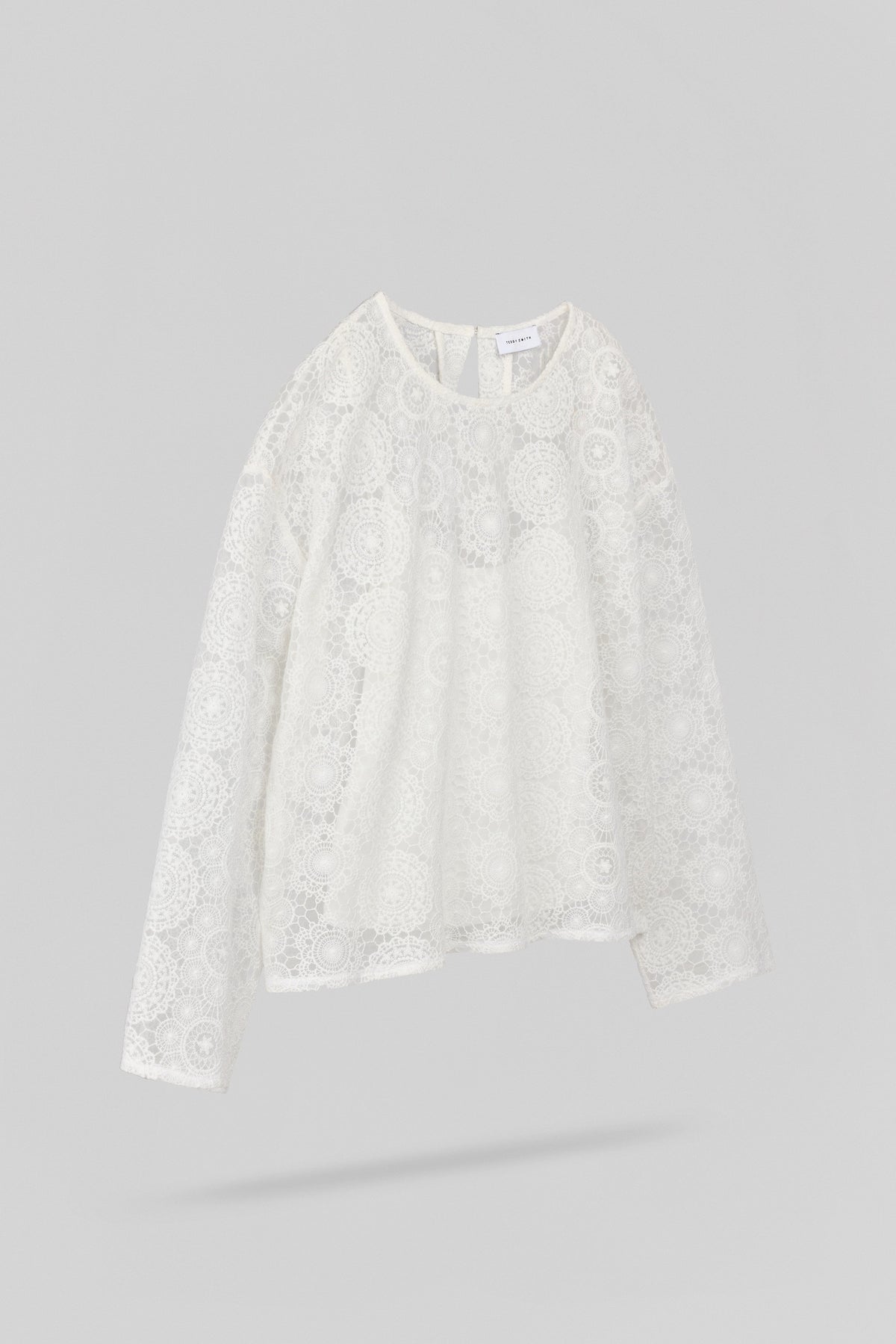 Top en tulle brodé T-MAËL ML MIDDLE WHITE - 2