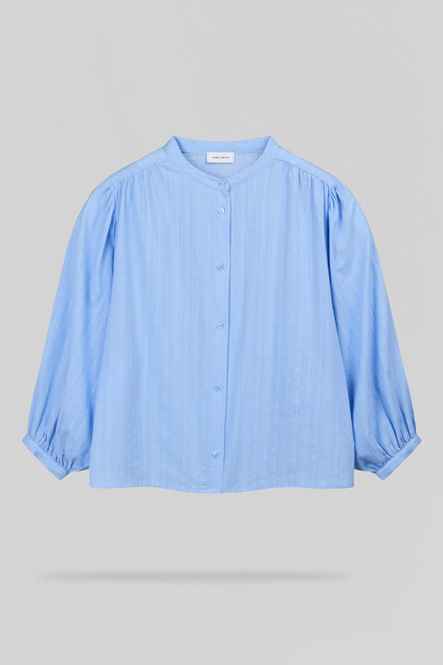 Chemise ample manches trois-quarts C-APOLINE ML BLEU CIEL - 1