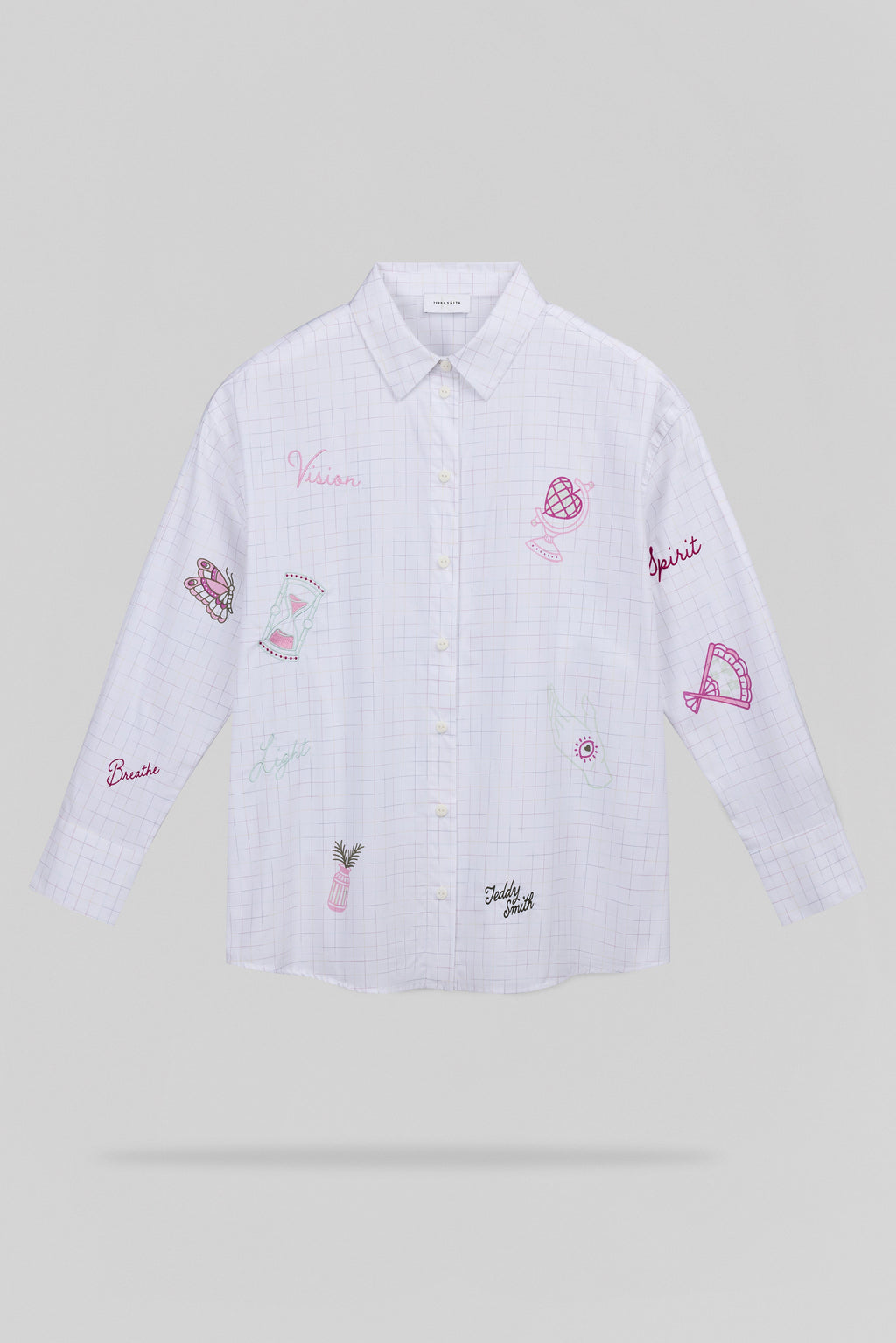 Chemise brodée et sérigraphiée C-CYRA ML BLANC - 1