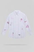 Chemise brodée et sérigraphiée C-CYRA ML BLANC - 1
