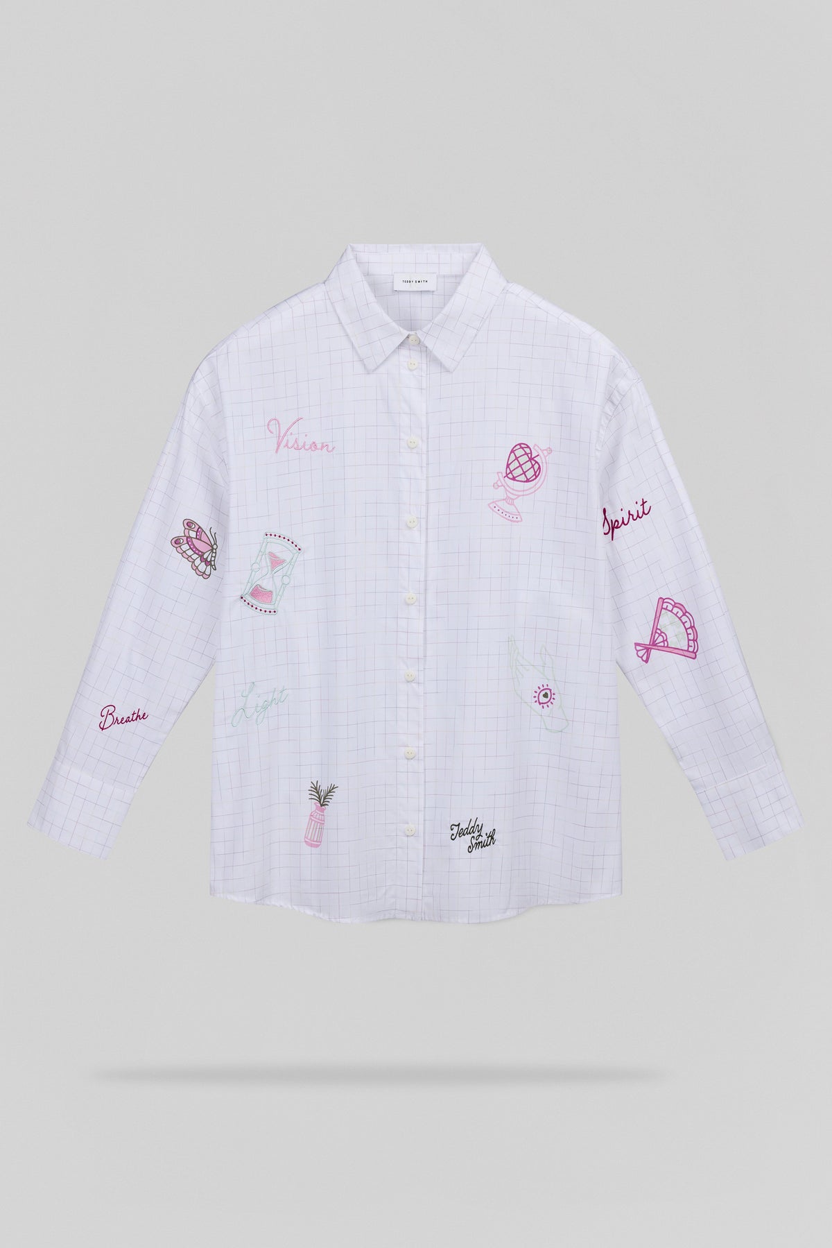 Chemise brodée et sérigraphiée C-CYRA ML BLANC - 1