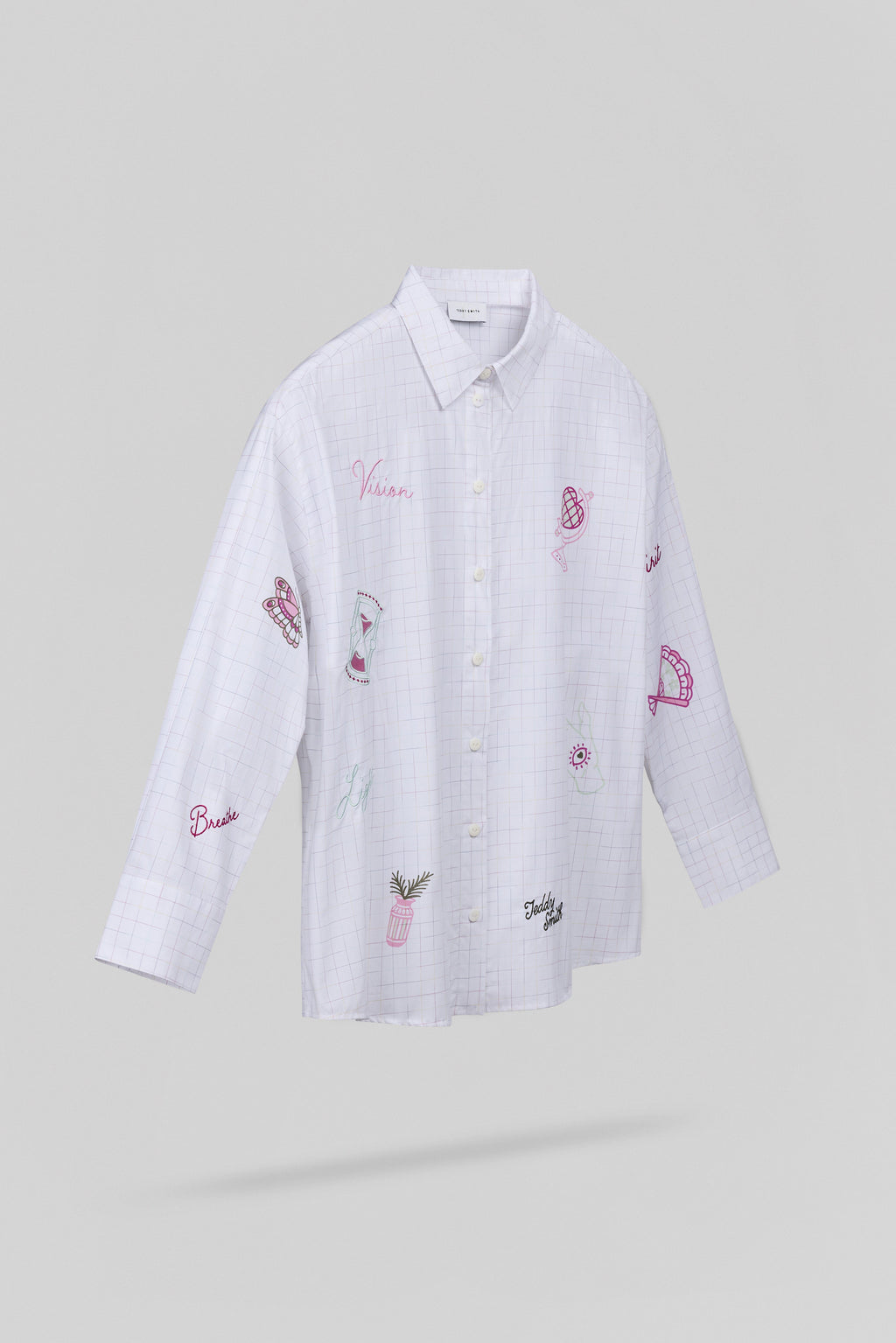 Chemise brodée et sérigraphiée C-CYRA ML BLANC - 2