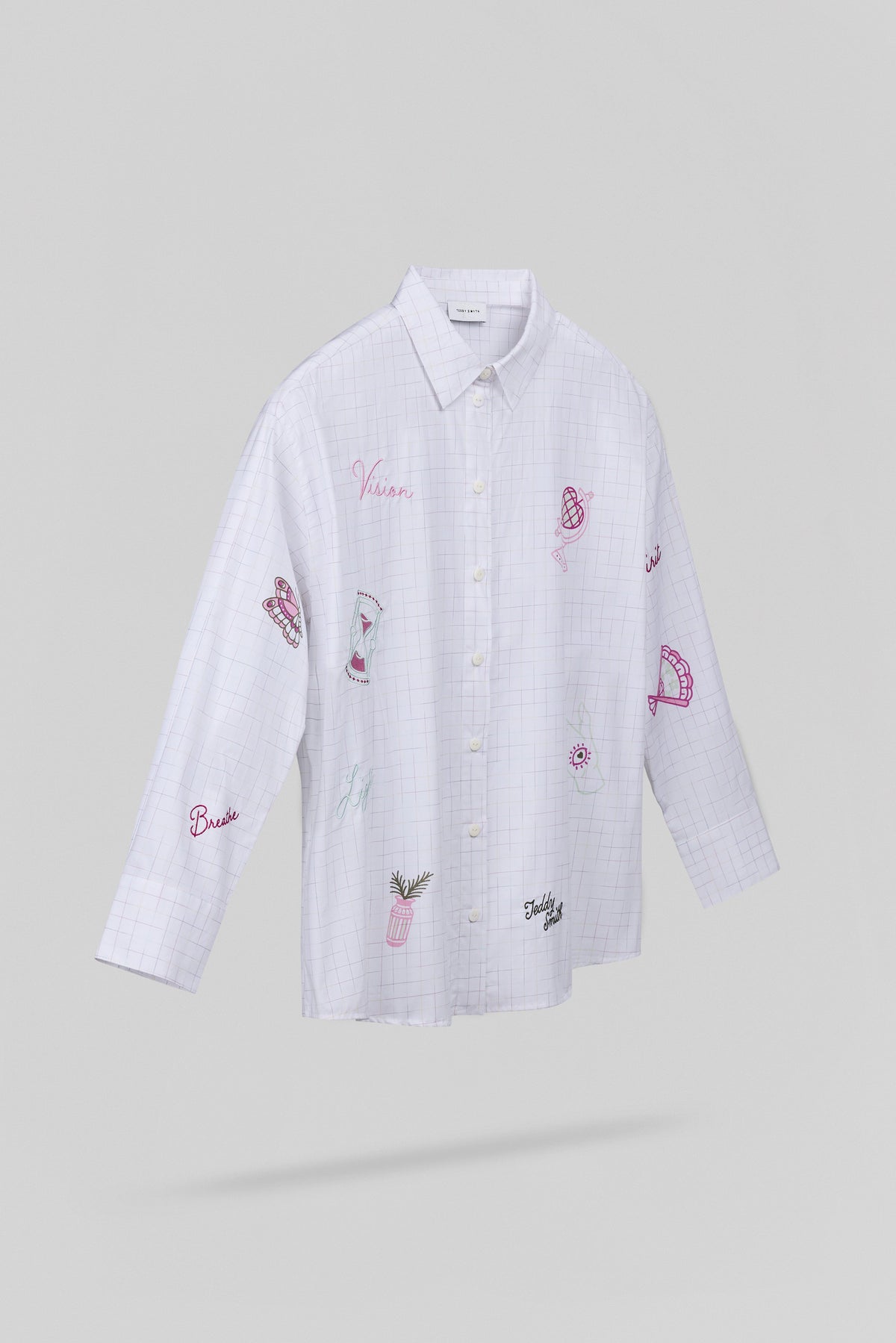 Chemise brodée et sérigraphiée C-CYRA ML BLANC - 2