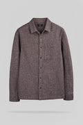 Chemise flanelle col classique C-SCOTT ML MARRON PRUNE - 1
